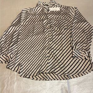 Striped Black and White Women's Top